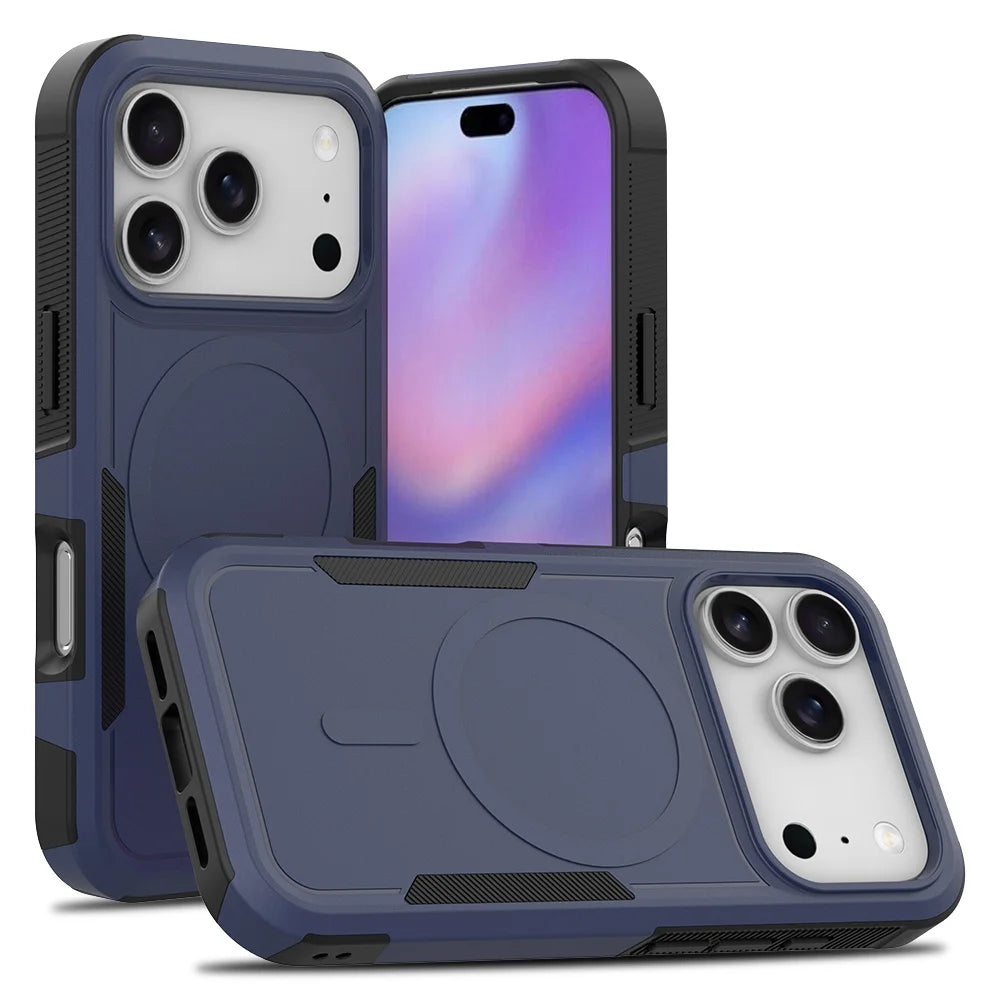 Shockproof Magnetic Phone Case For iPhone 17 Pro Max Air 17e 16e 15 14 Plus 13 12 Rugged For MagSafe Wireless Charging Cover