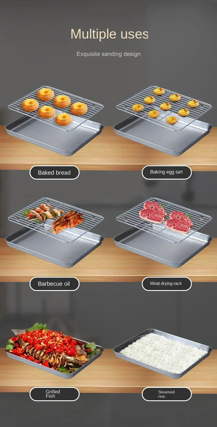 Stainless Steel Baking Pan with Rack for Grilling - Smarsty
