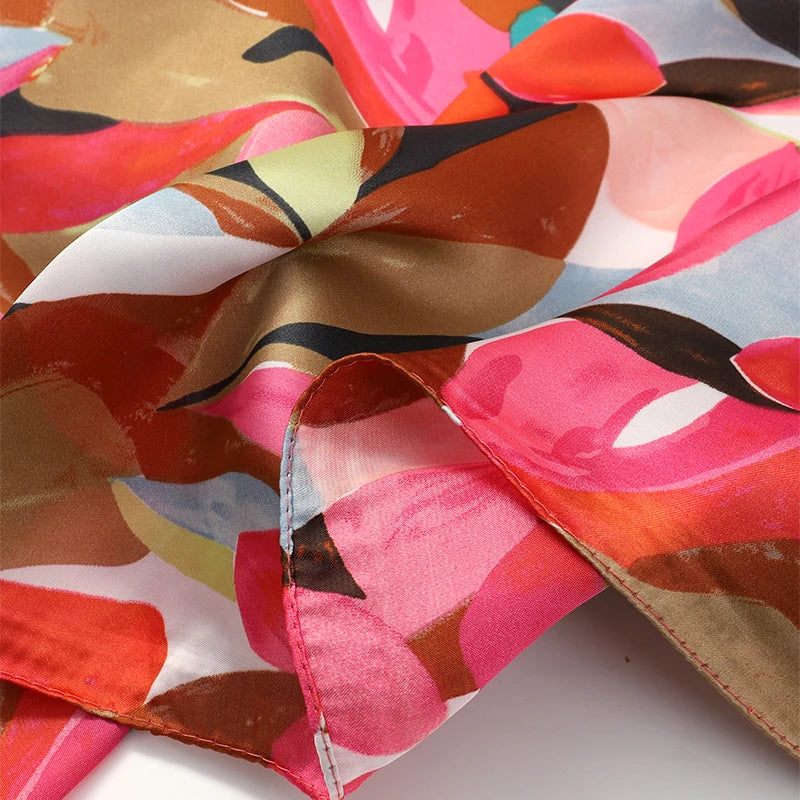 Satin Silk Square Scarf for Women Sun Protection - Smarsty