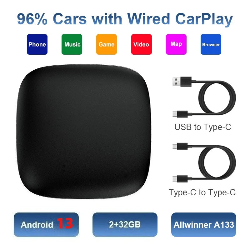 Android 13 CarPlay Box Wireless Plug And Play CarPlay - Smarsty