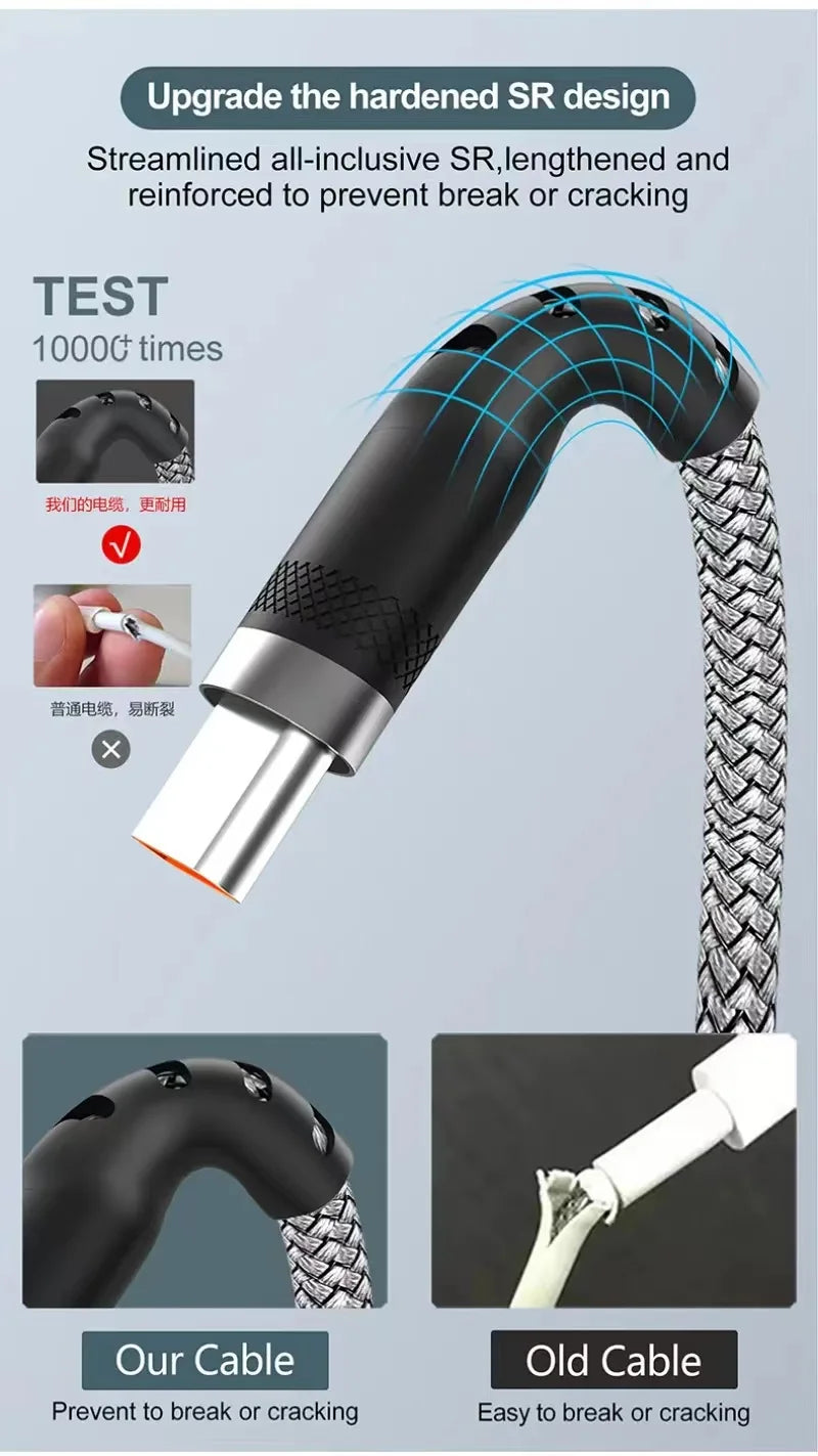 USB TYPE C Cable 5A Super Fast Charge Cable for iPhone 15 16 17 Full range Huawei Samsung oppo oneplus Universal USB C Extension - Smarsty