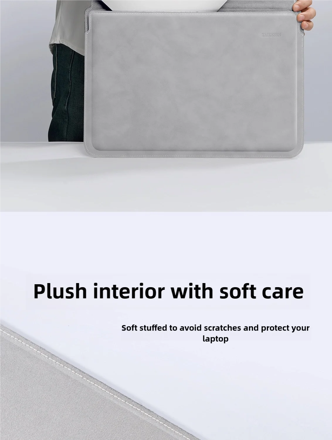 PU Laptop Sleeve 13 To 15 Inch No Zipper CaseGuard