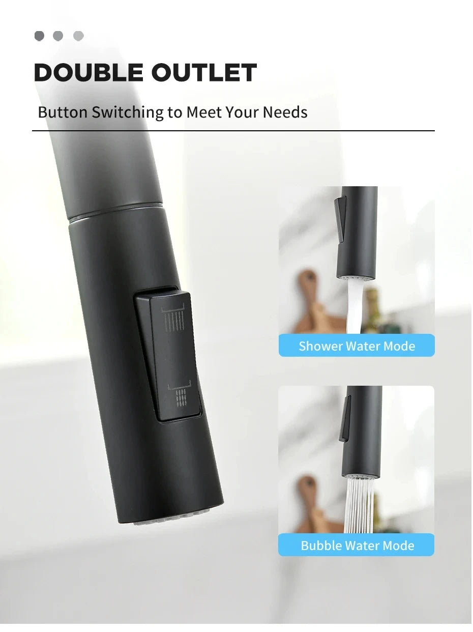 Stainless Steel Pull-Out Kitchen Faucet with Hot and Cold Water - Smarsty