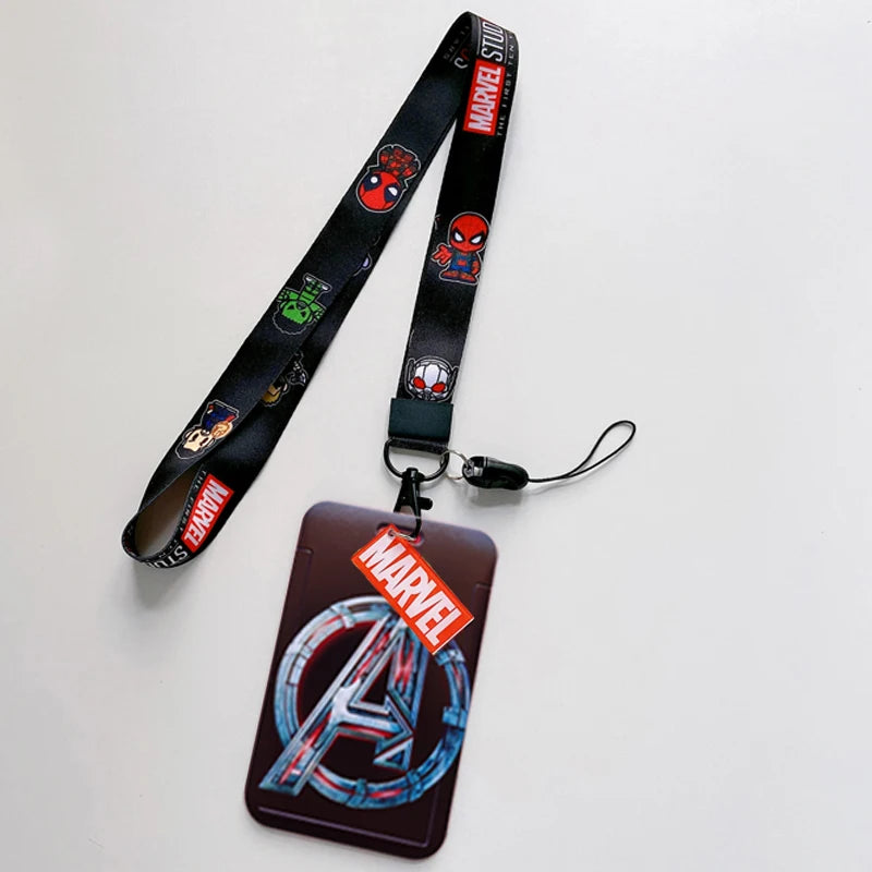 Disney Superhero ID Card Holder Neck Strap Pendant Cool Boys Door Badge Holder Lanyards Keychain Men Work Credential Case Gift - Smarsty