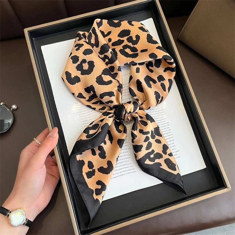 Bohemian Silk Square Scarf for Women Luxury Floral Print - Smarsty