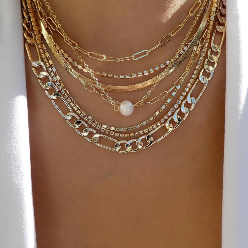 Vintage Gold Boho Layered Necklace Set for Women - Smarsty
