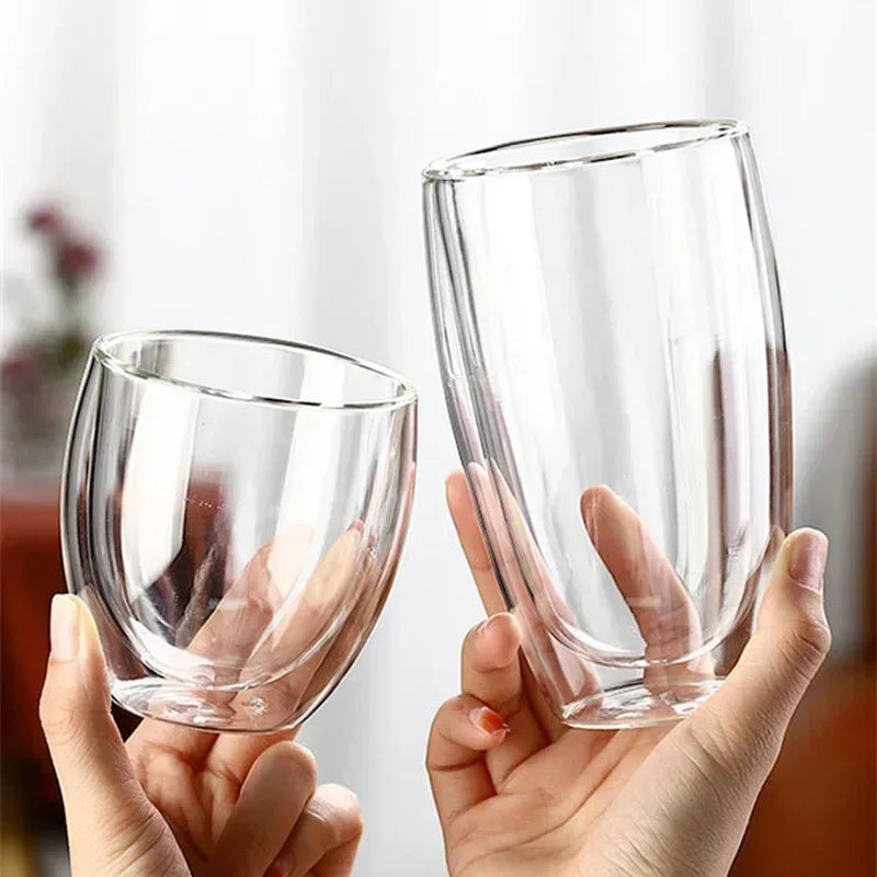Double Wall Insulated Glass Mugs for Coffee and Tea - Smarsty