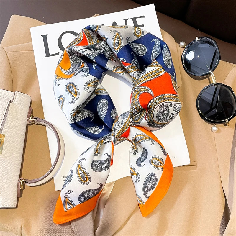 Luxury Silk Square Scarf Soft Satin Neck Hair Tie - Smarsty