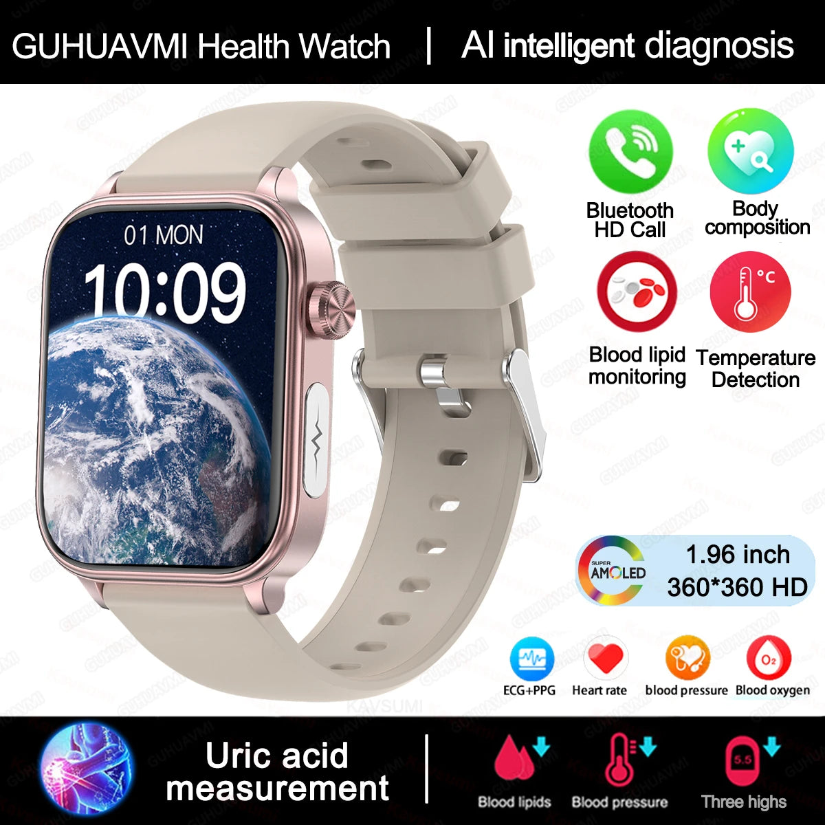 2025 Smart Watch with ECG PPG Health Monitoring - Smarsty