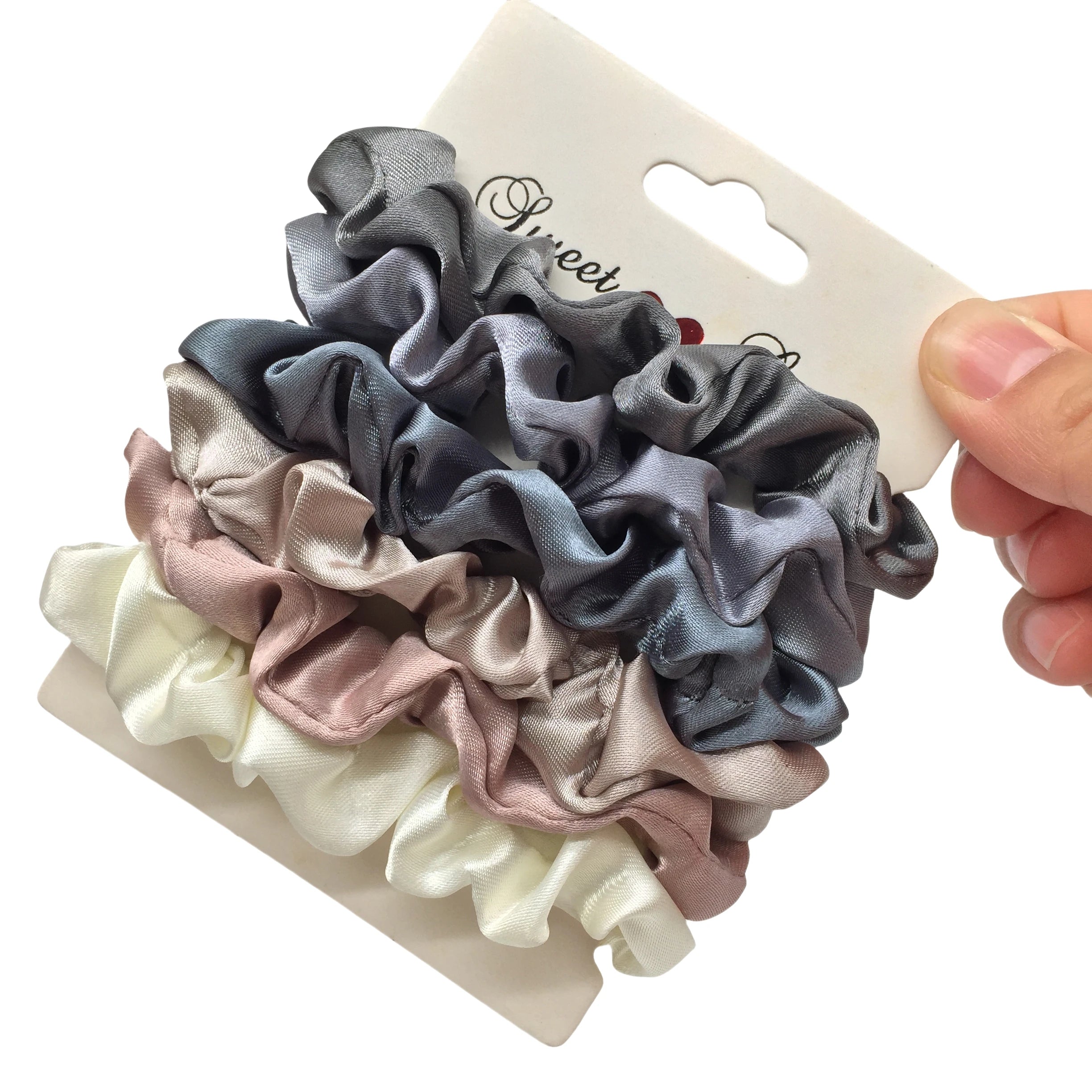 Silk Satin Scrunchies Set Gentle No Damage Hair Ties - Smarsty
