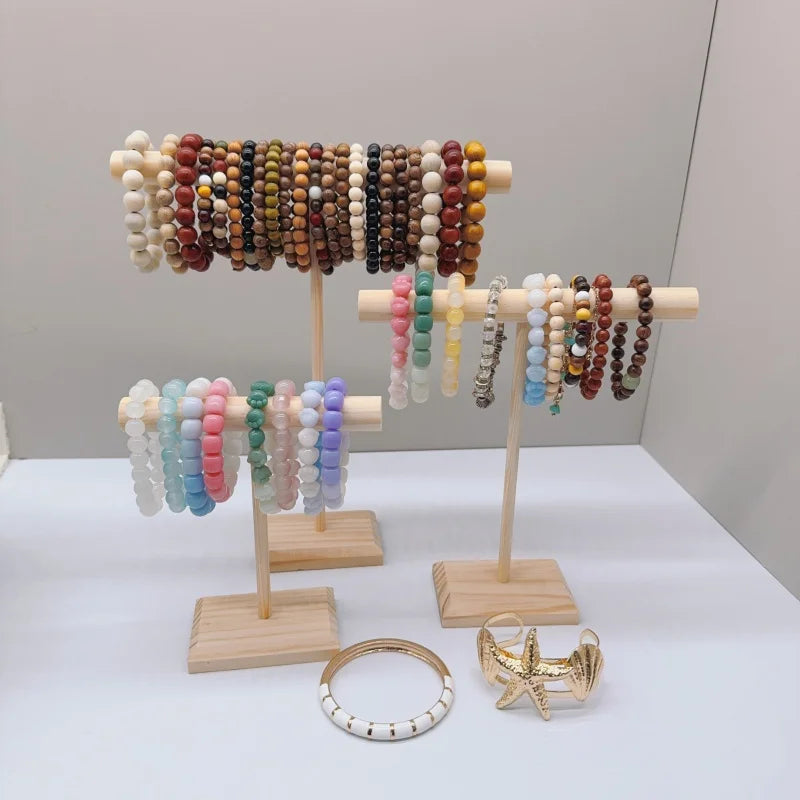 Solid Wood Jewelry Display Stand for Bracelets and Necklaces - Smarsty