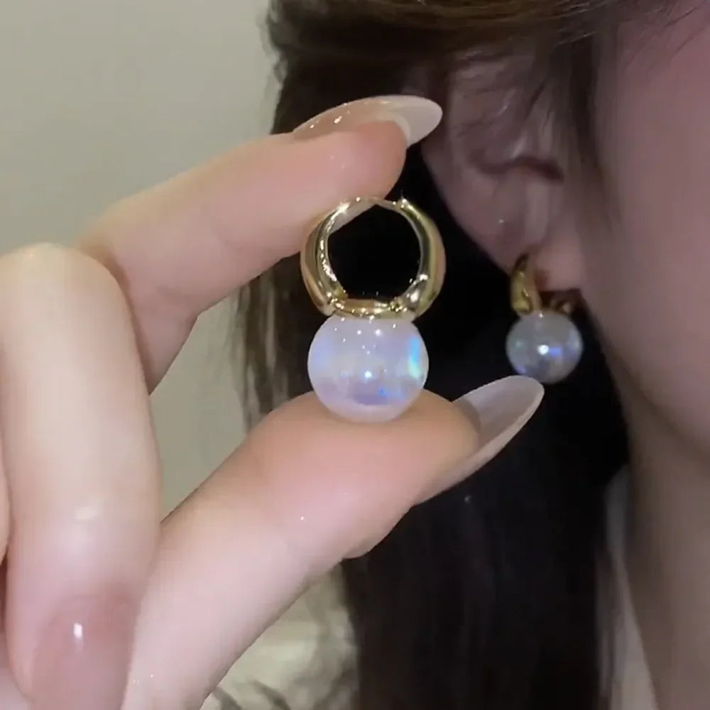 Pearl Long Earrings With Rhinestones For Wedding Fashion - Smarsty