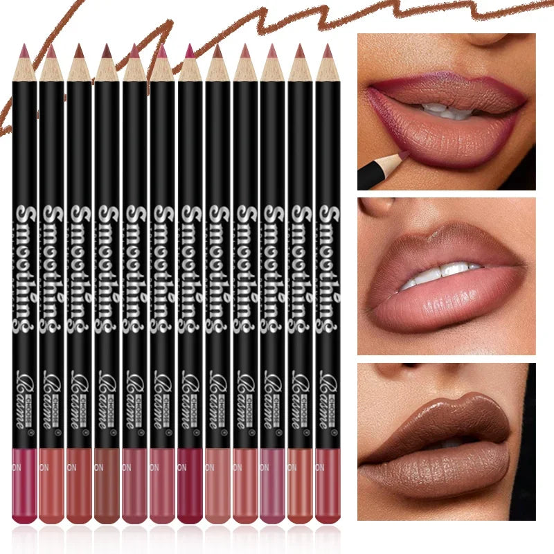 12 Piece Long Lasting Lipstick Set with Lip Liner - Smarsty