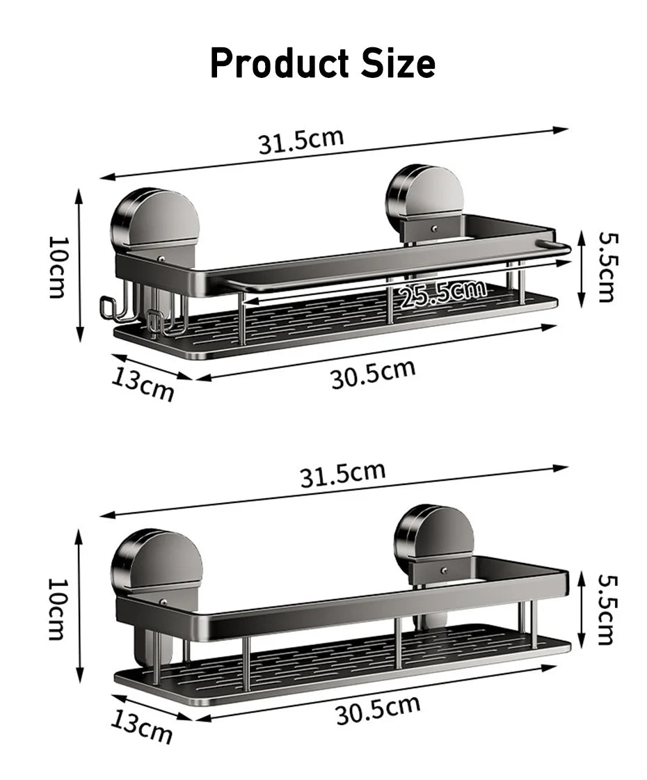 Bathroom Suction Cup Storage Rack for Easy Organization - Smarsty