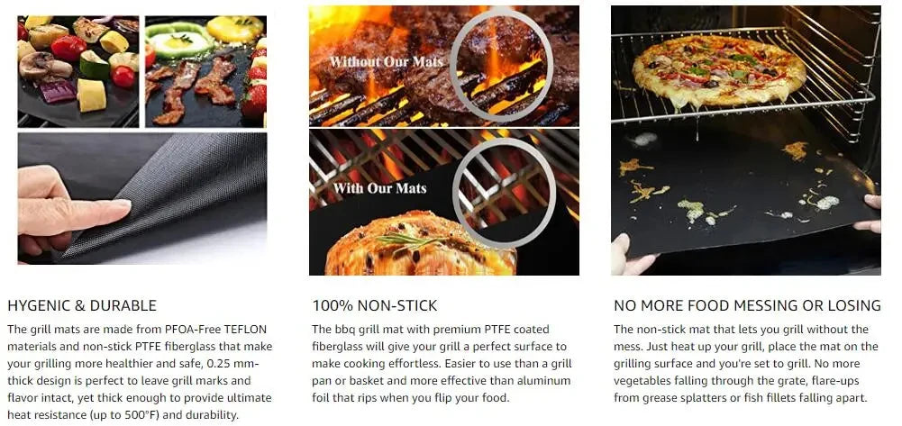 Non-Stick BBQ Grill Mats for Easy Cleanup and Heat Resistance - Smarsty