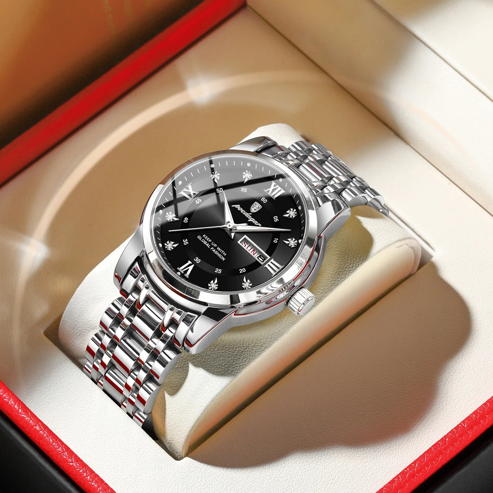 POEDAGAR Luxury Waterproof Men's Watch with Luminous Dial - Smarsty