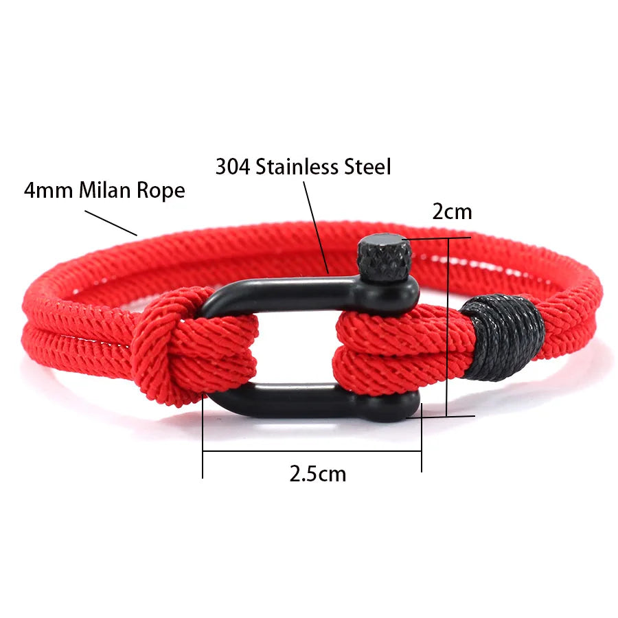 Stylish Nautical Wrap Bracelet for Men with Stainless Steel Buckle - Smarsty