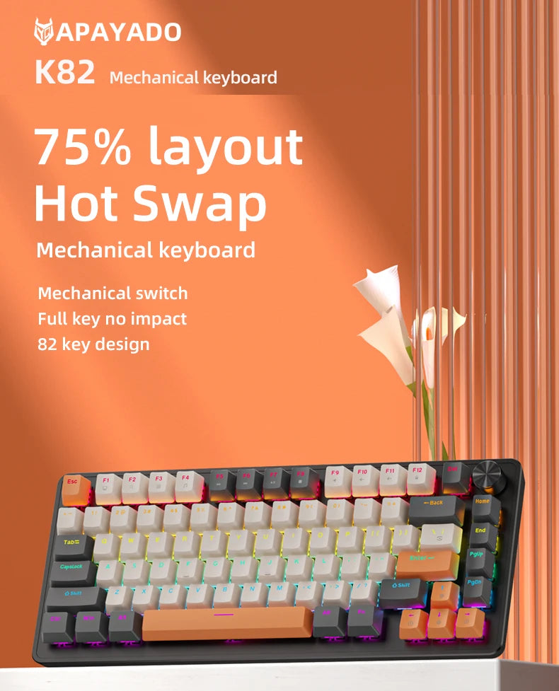 Mechanical Keyboard Hot Swap With Media Knob Backlit