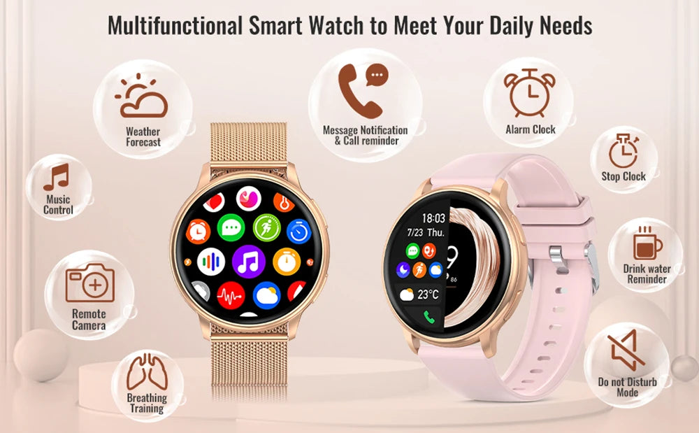 Bluetooth Smart Watch for Fitness Tracking and Calls - Smarsty