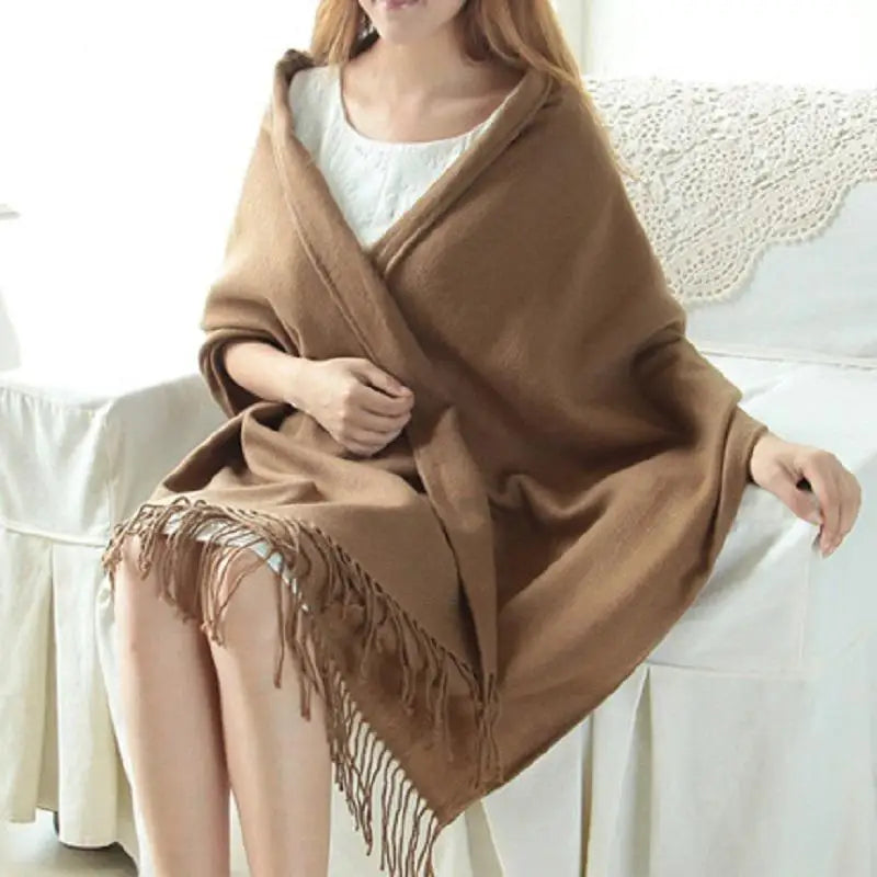 Women’s Plaid Cashmere Scarf Thick Warm Winter Shawl - Smarsty