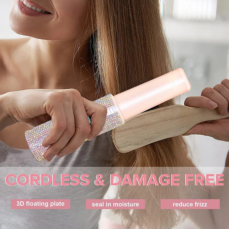 2 in 1 Wireless Hair Straightener and Curler Brush - Smarsty