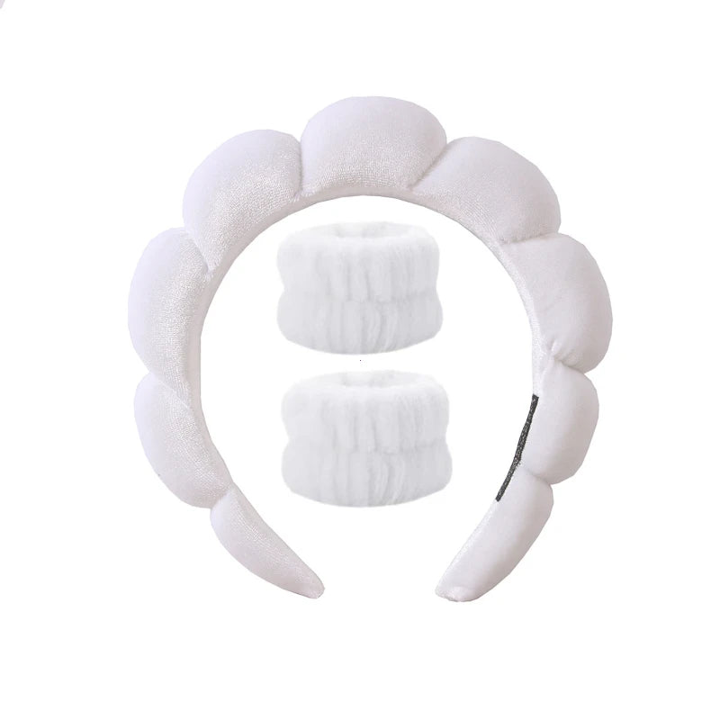 Soft Puffy Sponge Headband For Makeup Retro Terry Cloth - Smarsty