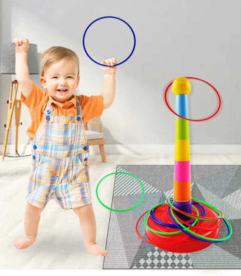 Children Throw Circle Game Ferrule Stacked Toys Fun Indoor Outdoor Parent-Child Interactive Circle Layers Early Education Gift - Smarsty