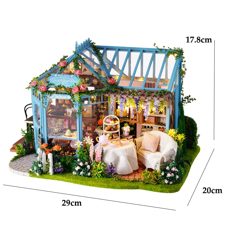 Wooden Miniature Doll House 3D Puzzle Assembly Building Model Kit Small Room Toys Home With Furniture Lighting Wooden Craft Gift by Smarsty