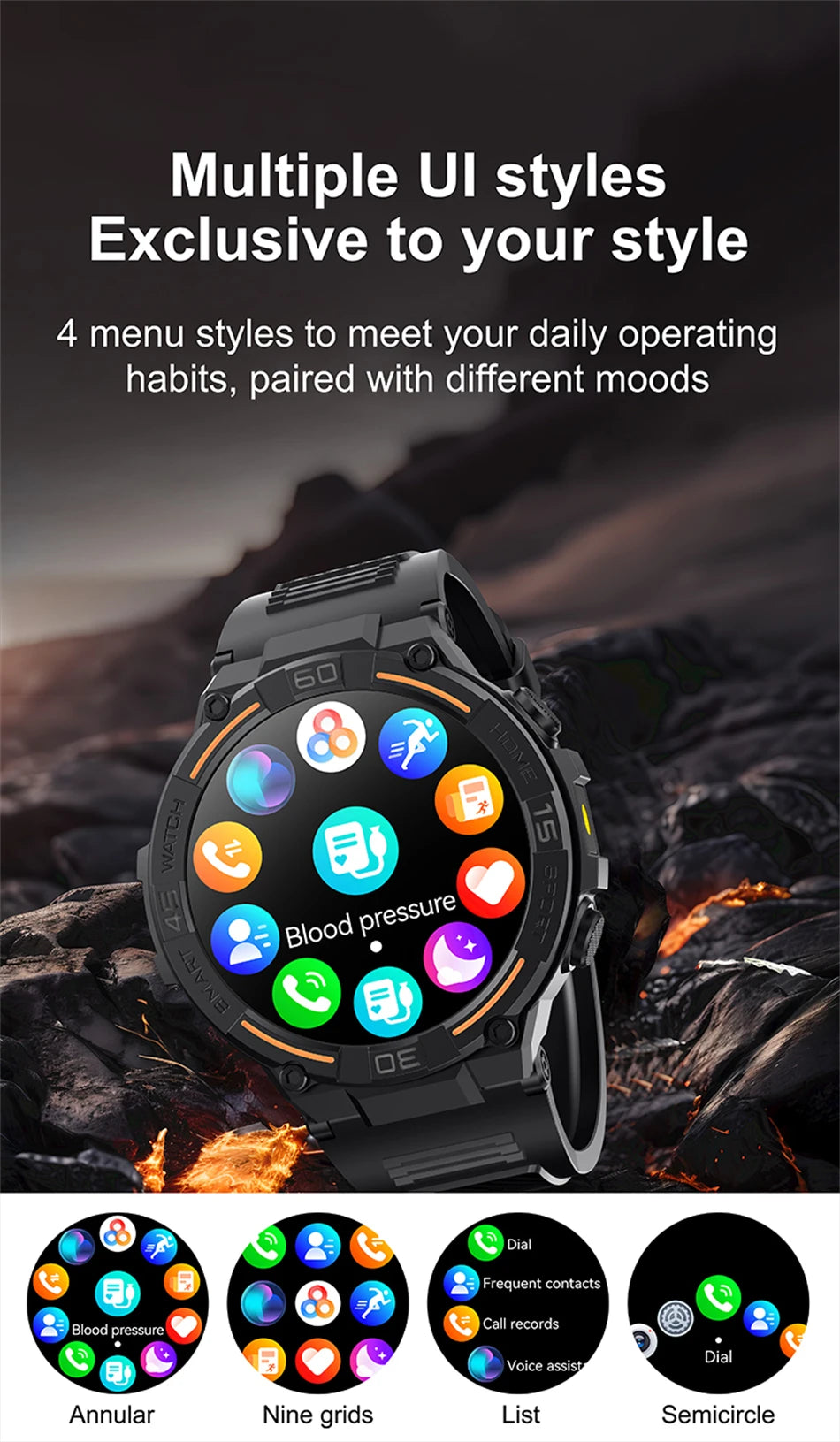 Military Smartwatch for Men with Health Monitoring Features - Smarsty