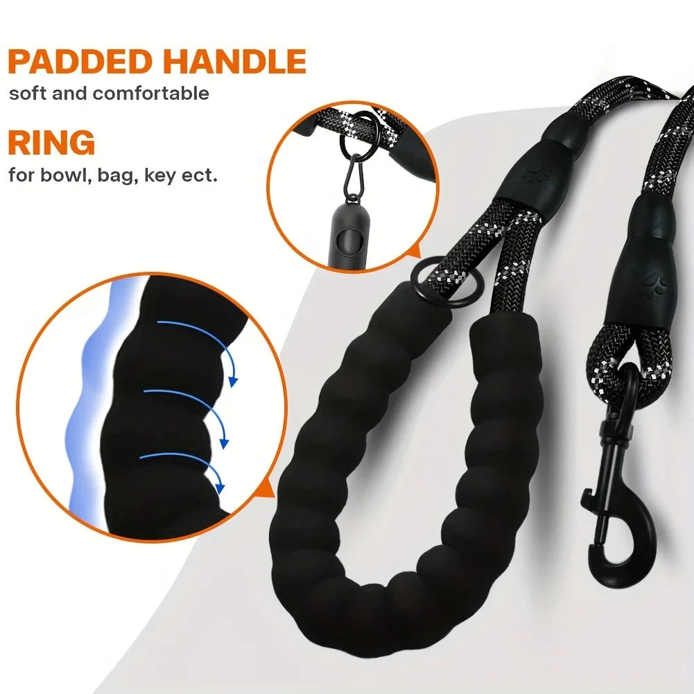Reflective Dog Leash With Padded Handle For Safety - Smarsty
