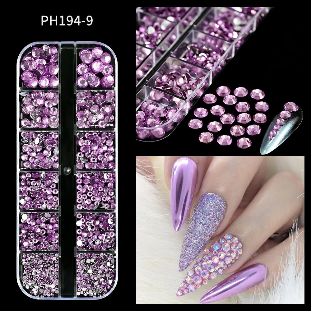 Mixed Nail Rhinestones with Shiny Clear Colors for Stunning Nail Art - Smarsty