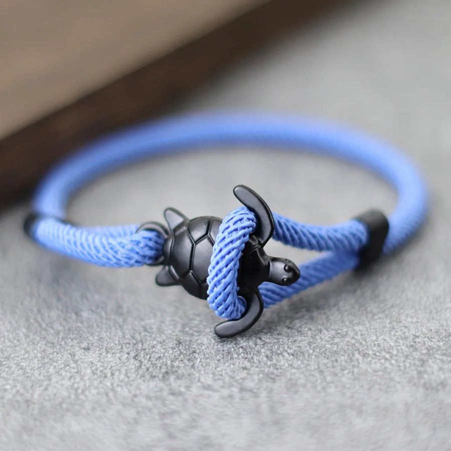 Adjustable Men Marine Turtle Rope Bracelet Nautical Wrap - Smarsty