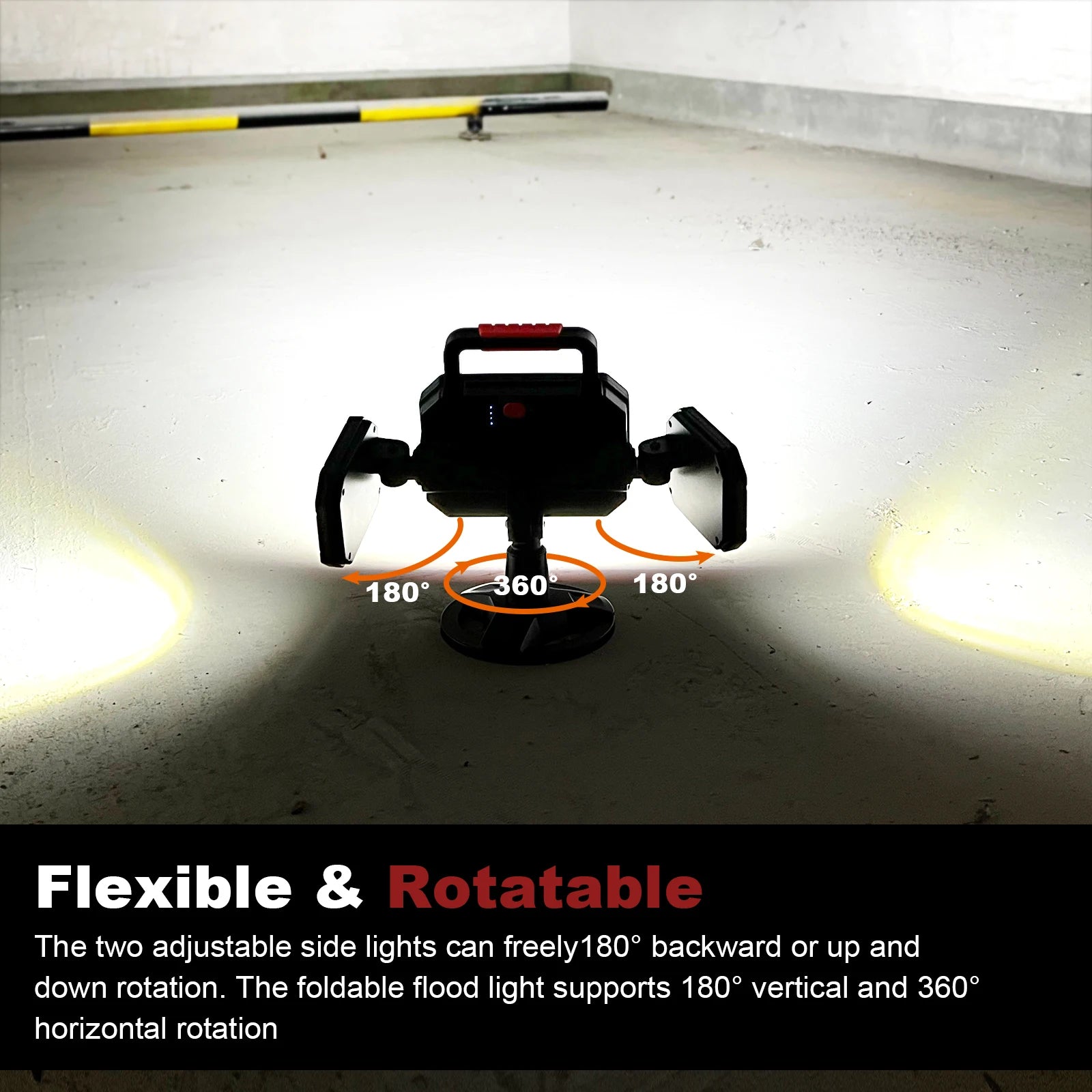 Rechargeable Work Light 25W 2700LM COB LED Magnetic Work Light with Battery Portable Waterproof Cordless Job Site Lighting