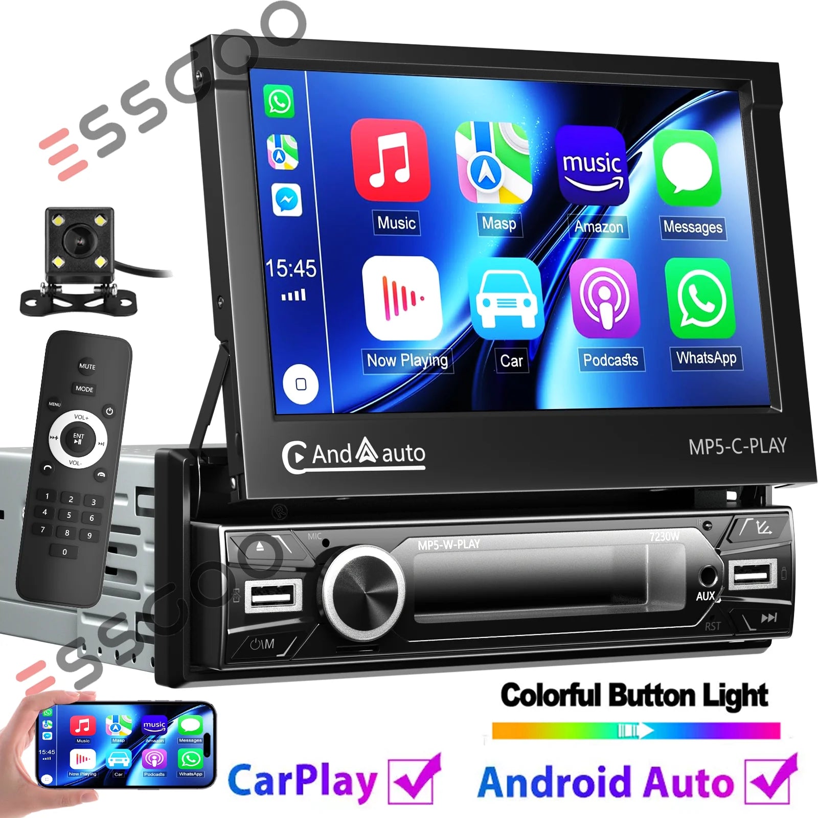 Single 1 din car radio 7 inch HD Autoradio multimedia player 1DIN WIFI GPS car audio car audio MP5 Bluetooth USB TF FM camera