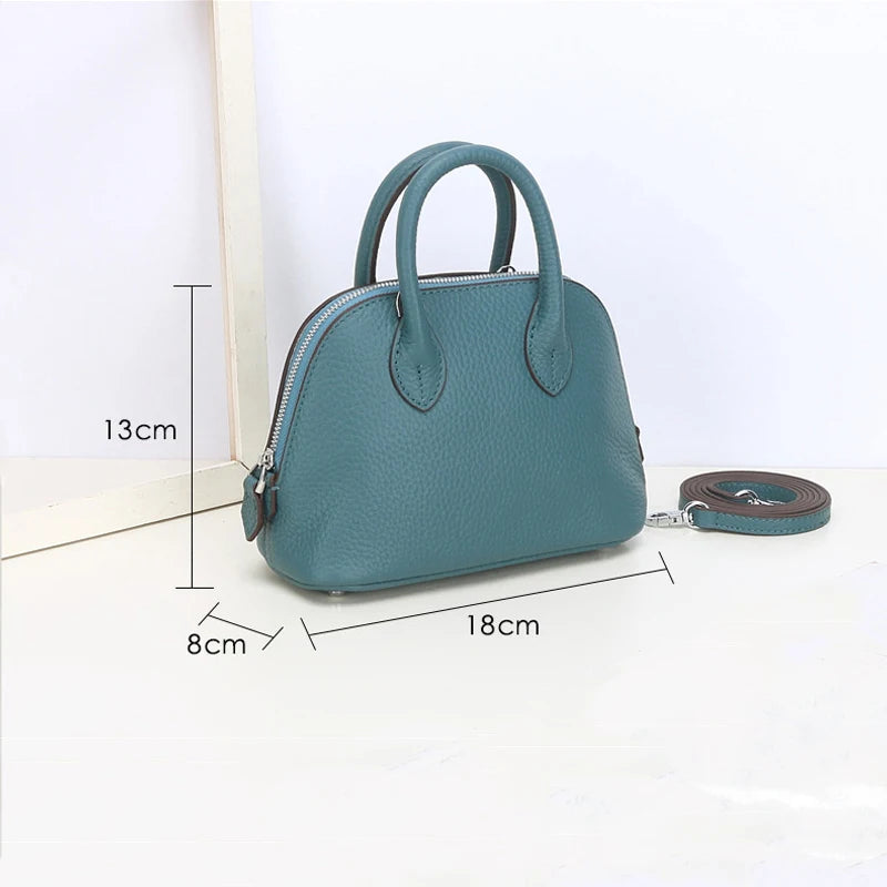 Cow Leather Shell Bag Crossbody Women Messenger Style - Smarsty