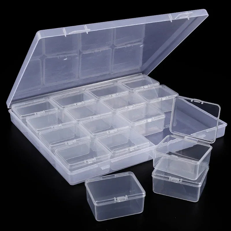 Clear Plastic Bead Organizer Box with Removable Dividers - Smarsty