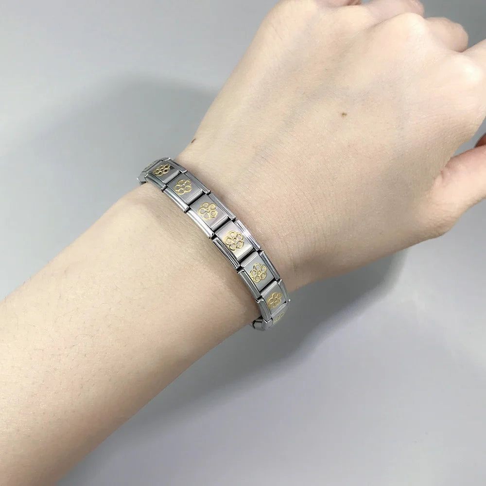 Italian Charm Stainless Steel Elastic Link Bracelet - Smarsty
