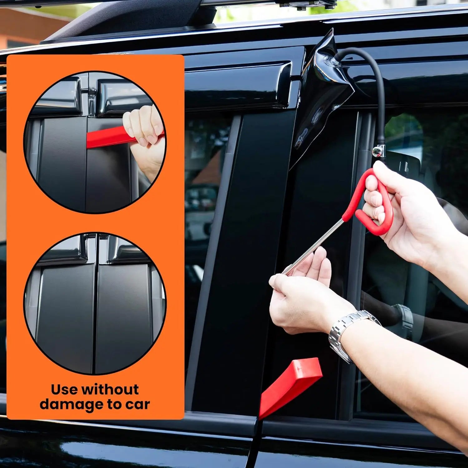 21/18PCS Car Door Tool Kit Inflatable Air Pump Auto Window Door Open Fixing Gripper Tools Long Reach Kits with Carrying Bag - Smarsty