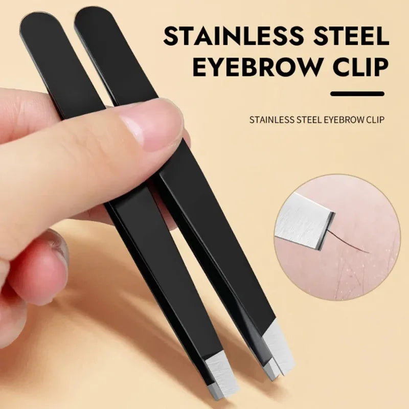 CNK Stainless Steel Black Eyebrow Tweezer for Precision Hair Removal - Smarsty