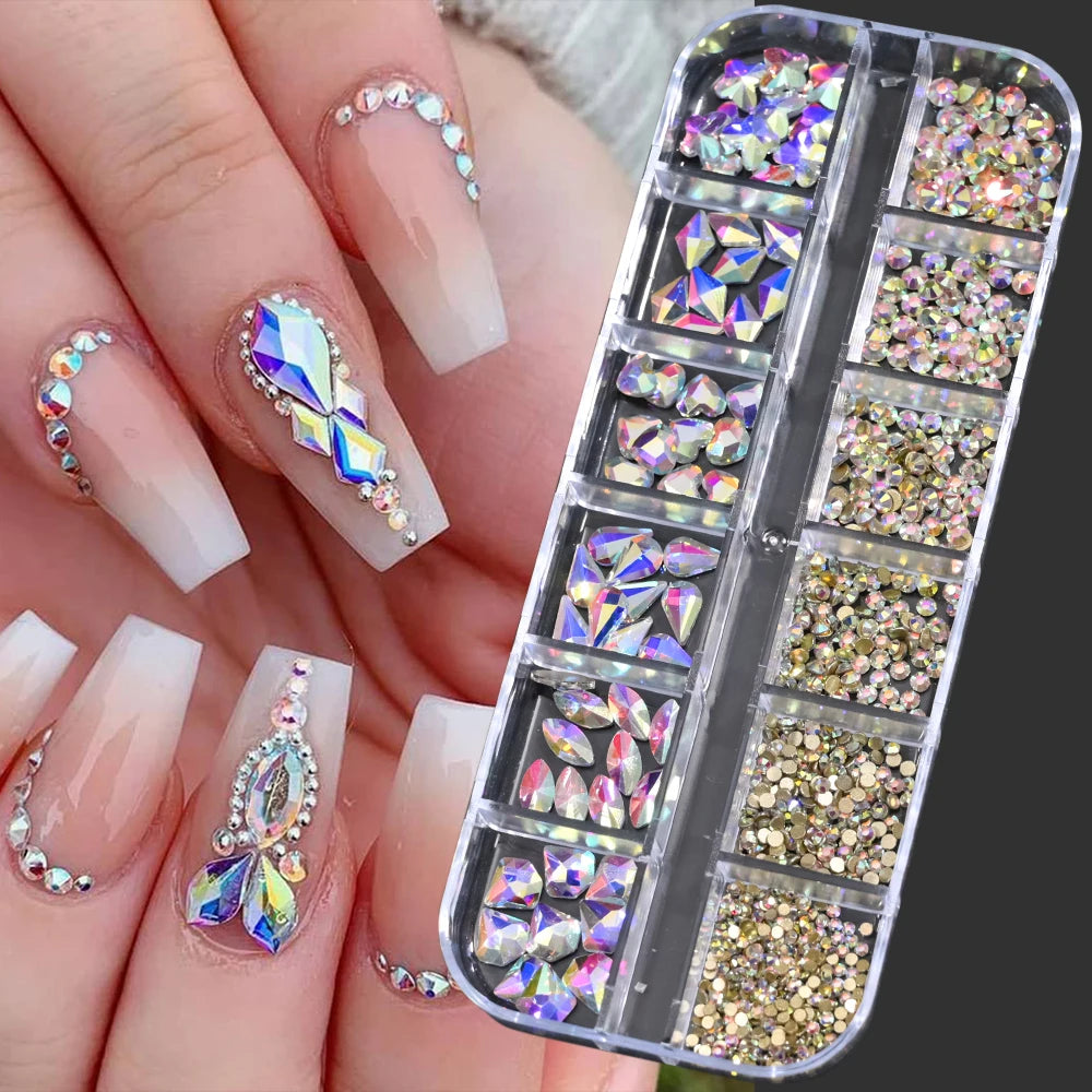 Mixed Nail Rhinestones with Shiny Clear Colors for Stunning Nail Art - Smarsty
