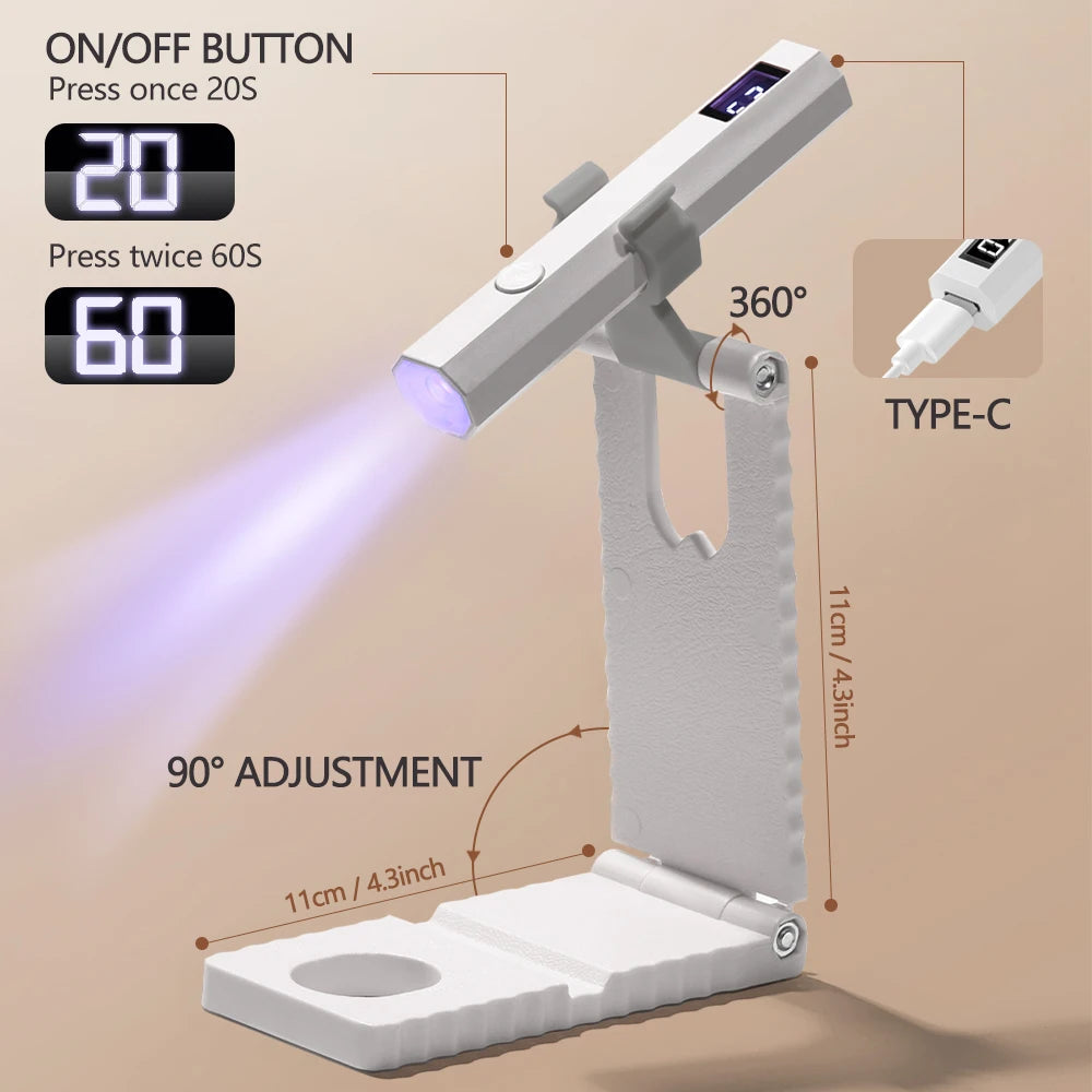 Mini UV Nail Lamp for Gel Polish Curing at Home - Smarsty
