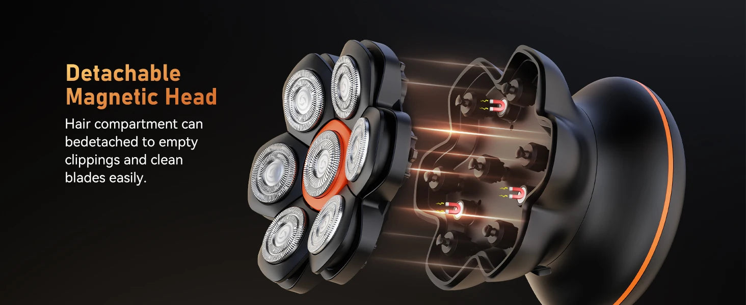 MAXGROOM 7D Head Shaver for Bald Men IXP6 Waterproof USB Rechargeable Electric Hair Trimmer Beard Floating Blade Magnetic Razor