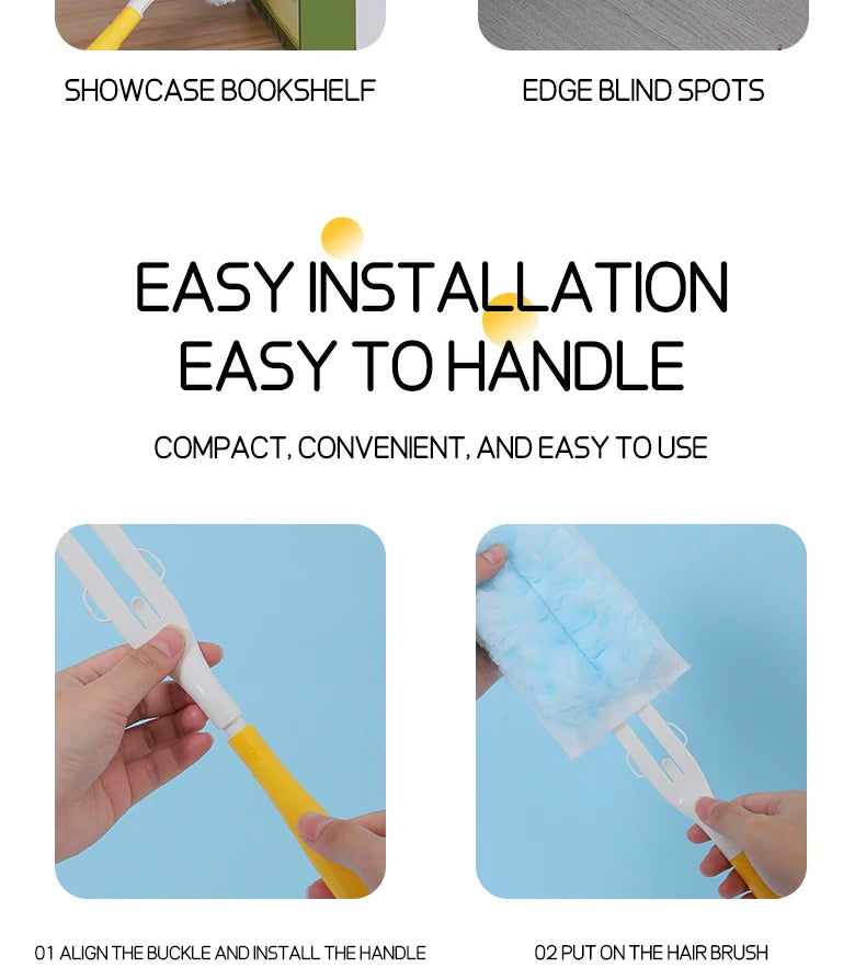 Double sided 360 ° electrostatic dust duster is used for large-scale cleaning of dust, spider webs, and disposable dust collecto - Smarsty
