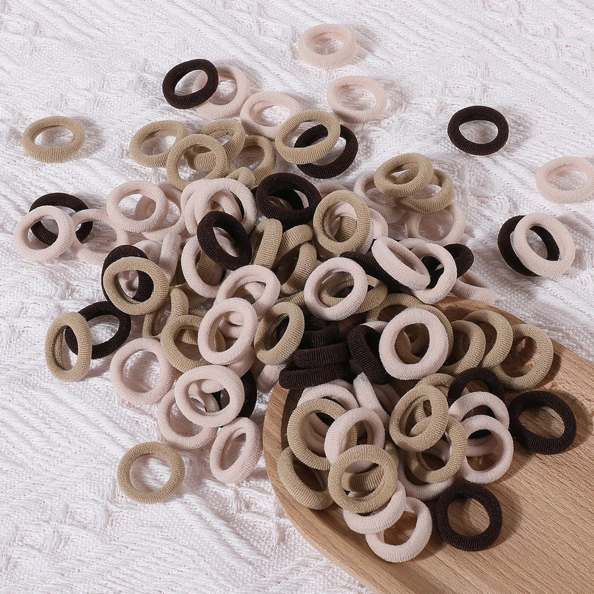 100 Pack Colorful Nylon Hair Ties For Kids Gentle Soft - Smarsty