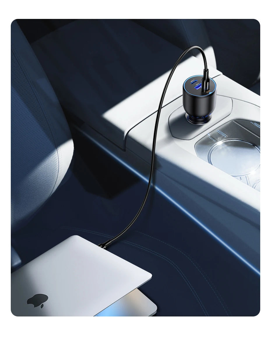 UGREEN 130W USB C Car Charger For Xiaomi iPhone 17 Samsung Galaxy S24 Laptops Tabet PD3.0 Fast Charging USB Type C Car Charger