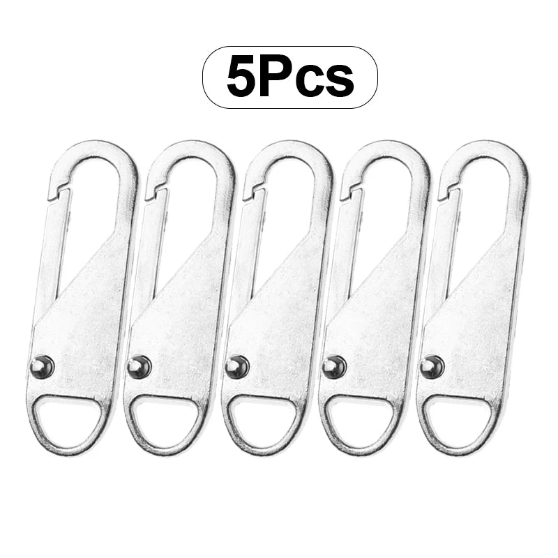 5pcs Universal Replacement Zipper Slider Metal Alloy Removal Zipper Puller Luggage Bag Zip Head DIY Craft Sewing Tool Repair Kit - Smarsty