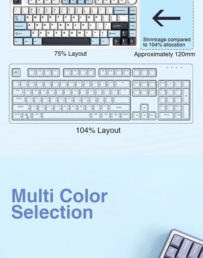 Wireless Mechanical Keyboard 75 Layout RGB Gasket Structure