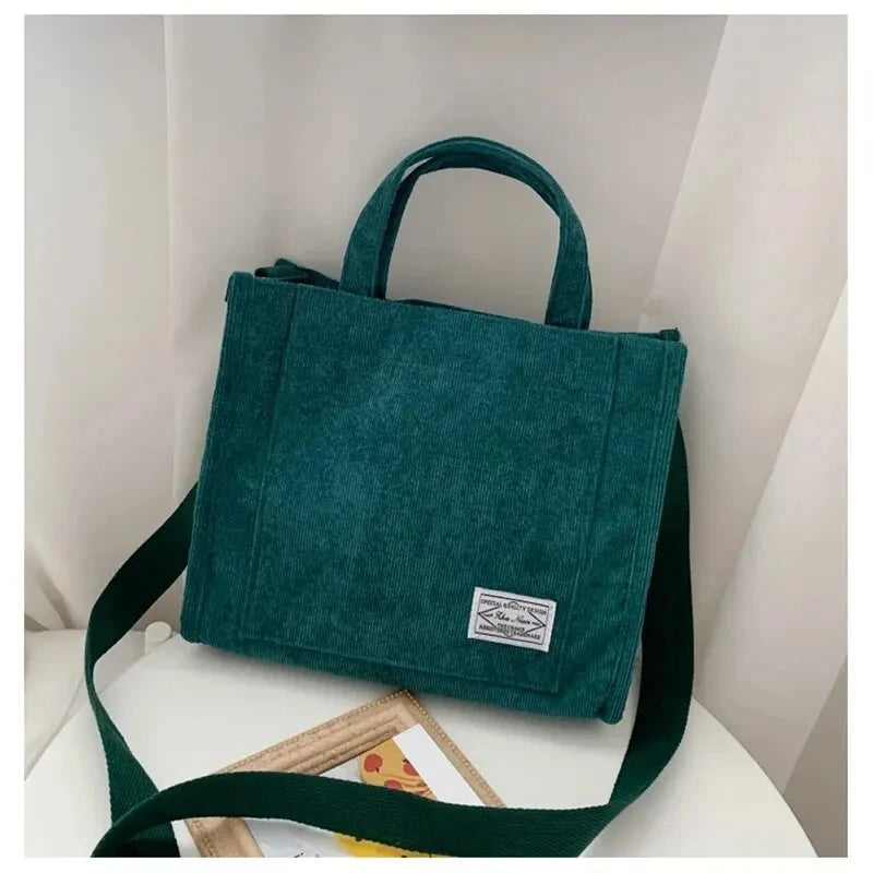Corduroy Women Handbag Large Capacity Shoulder Bag - Smarsty