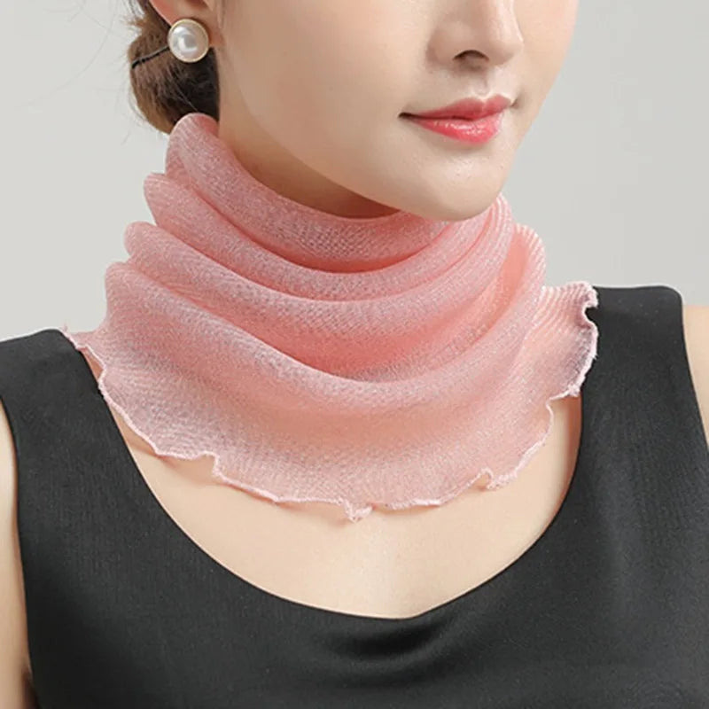 Women Chiffon Sunscreen Scarf Lightweight UV Protection - Smarsty