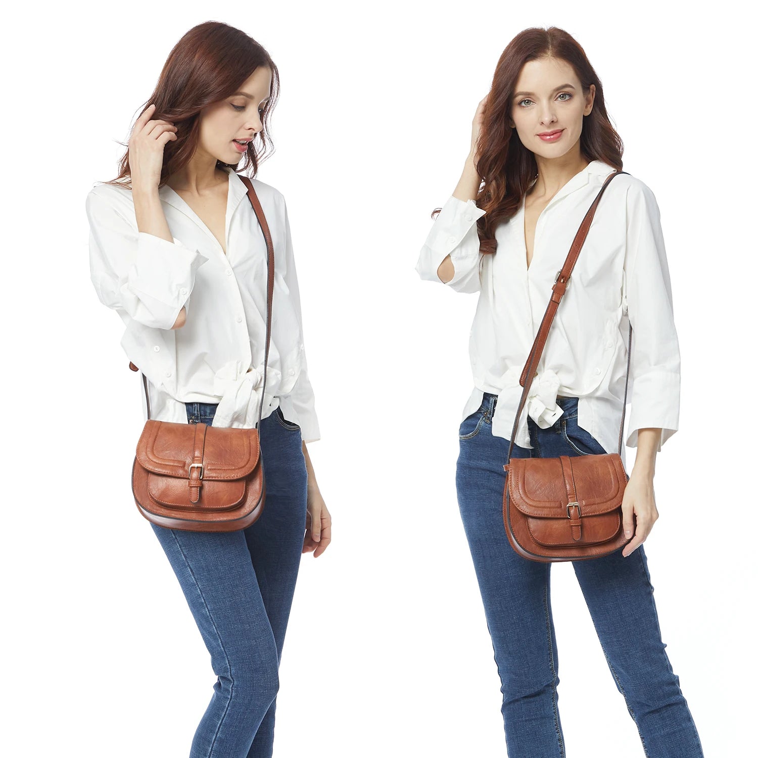 Boho Faux Leather Crossbody Bag For Women With Strap - Smarsty